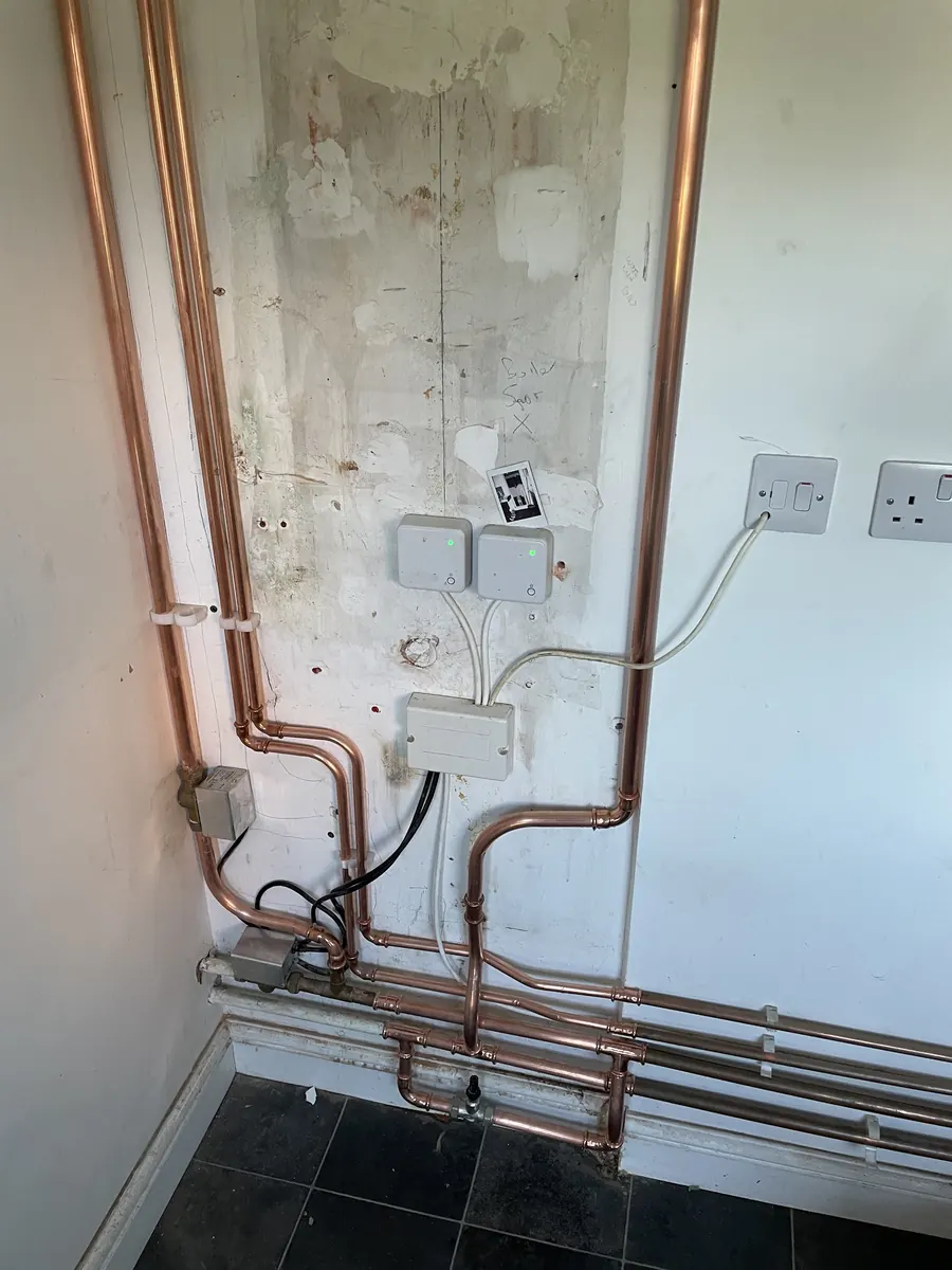 Copper pipework and heating controls installation